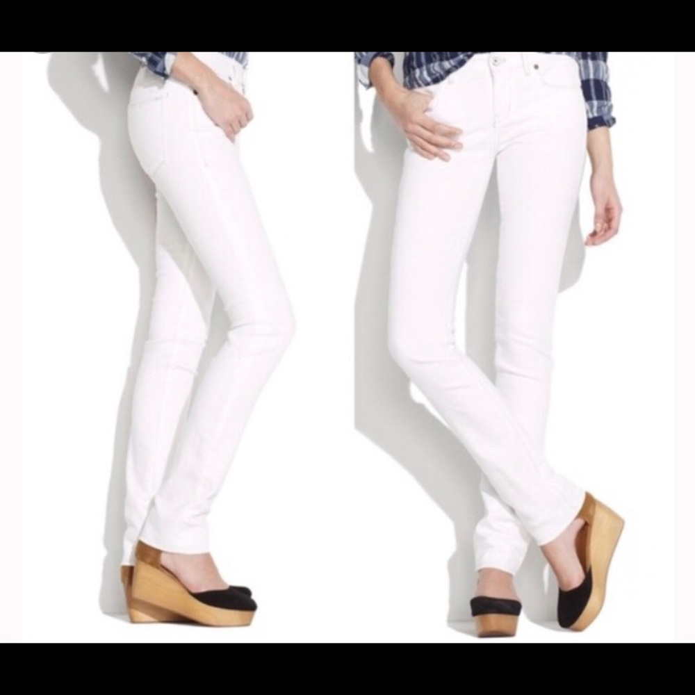 Madewell Rail Straight White Jeans-great condition